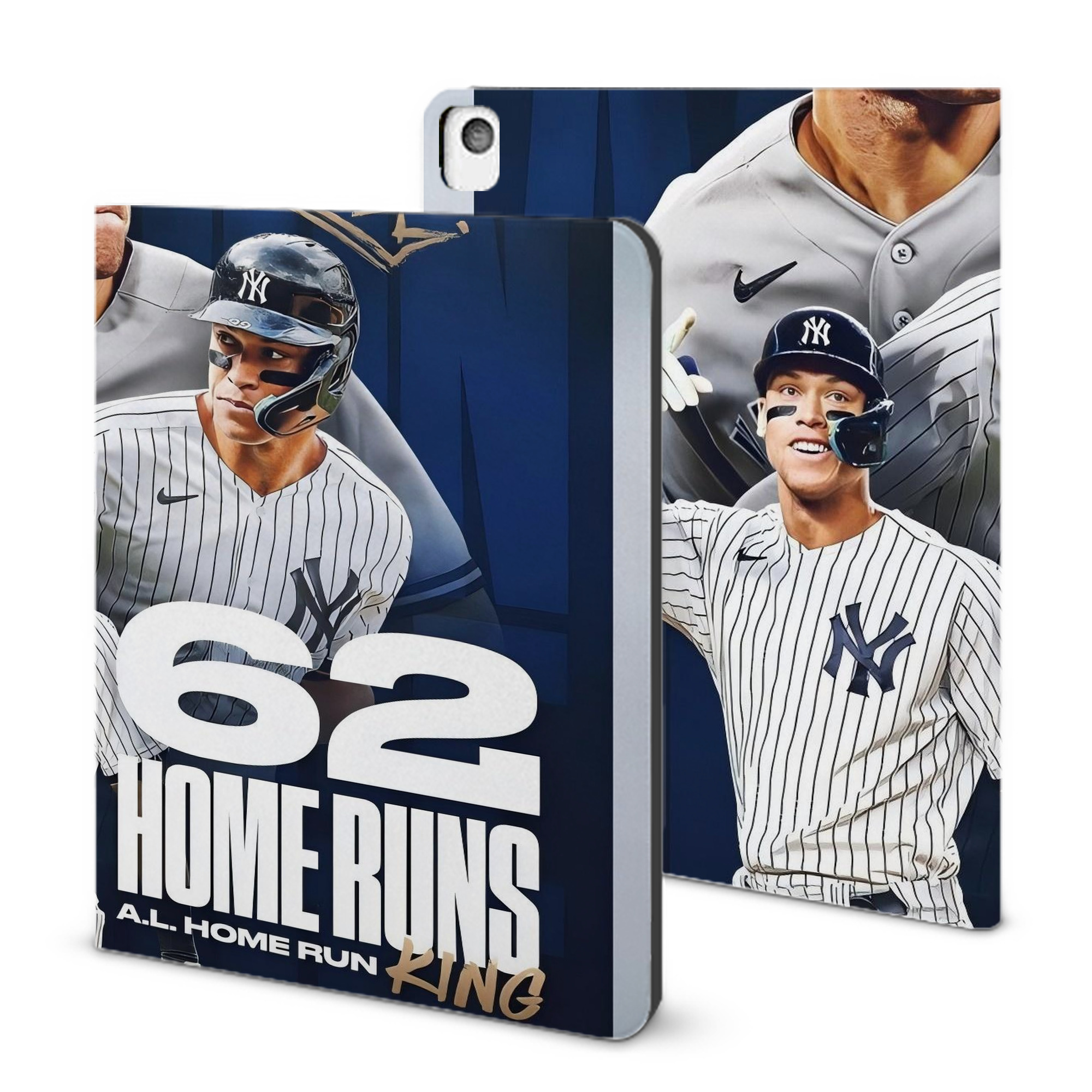 Aaron Judge 62 Home Runs AL Home Run King IPad Book-Style Case With Pencil Slot – Slim PU & TPU Cover – Full Protection, Precise Fit, Water & Scratch Resistant